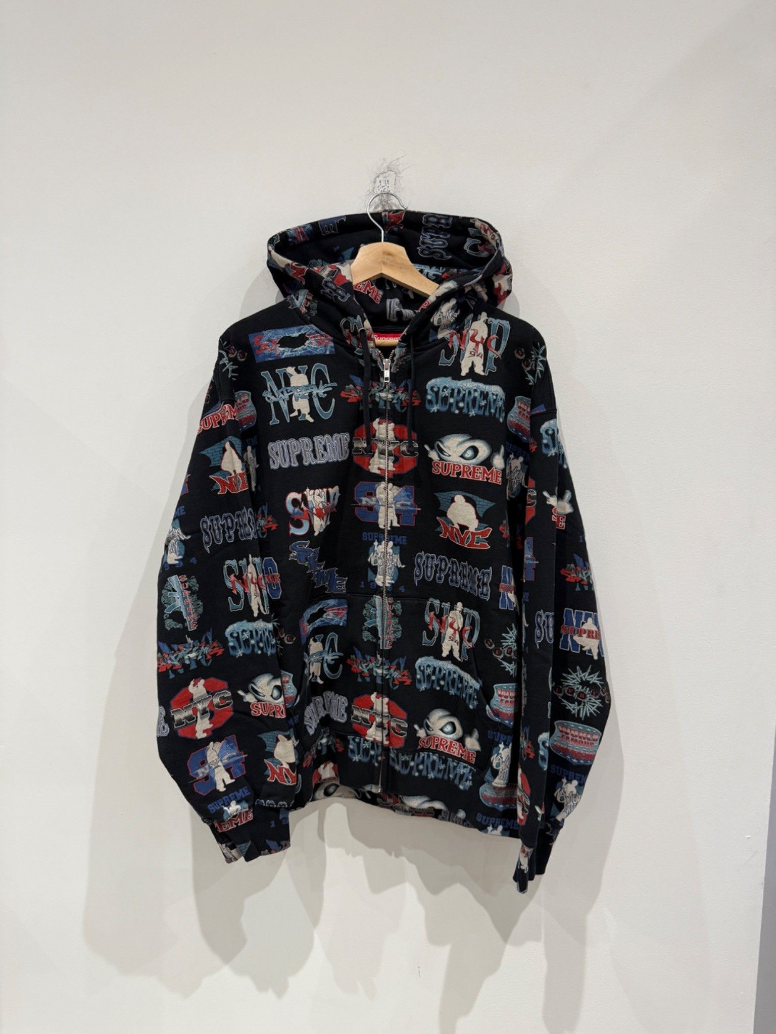 Supreme Supreme Frank Frazetta Zip Up Hooded Sweatshirt Black