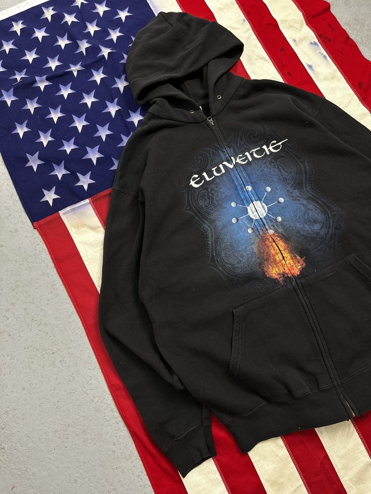Band Tees Vintage Eluveitie Black Metal Graphic Zip Hoodie Size US XXL / EU 58 / 5 - 4 Thumbnail