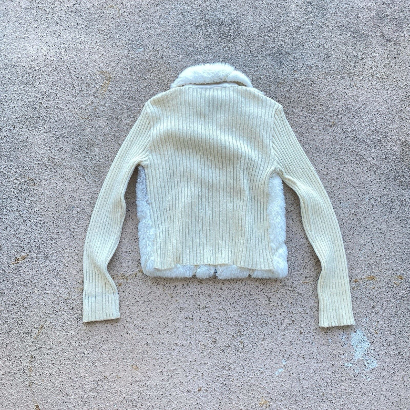 Hysteric Glamour × Undercover 00s Ribbed Faux Fur Sweater Jacket If Six Was Nine Vibe Size M / US 6-8 / IT 42-44 - 2 Thumbnail