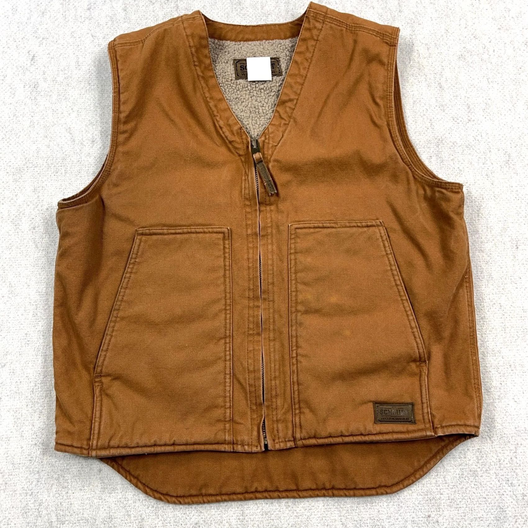 Vintage VINTAGE CE Schmidt Vest Men Medium Brown Duck Canvas Sherpa Lined Workwear Jacket Size US M / EU 48-50 / 2 - 2 Thumbnail