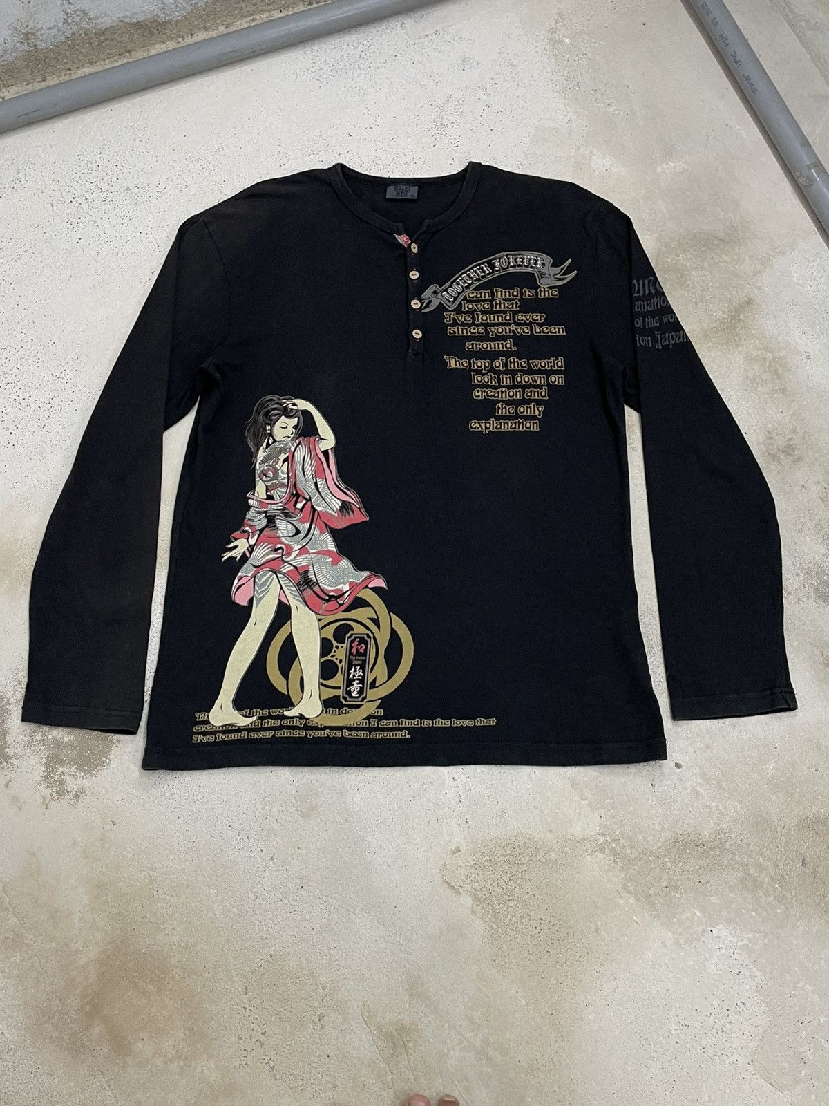 Bullet Noise Bullet Noise The Fusion Japan Tattoed Japanese Poem Faded Size US XL / EU 56 / 4 - 11 Thumbnail