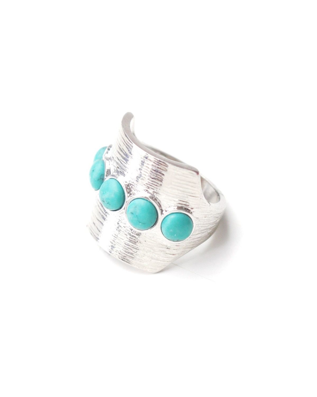Vintage LIA SOPHIA PUDDLE JUMPER TURQUOISE SILVER-TONE RING Size ONE SIZE - 1 Thumbnail