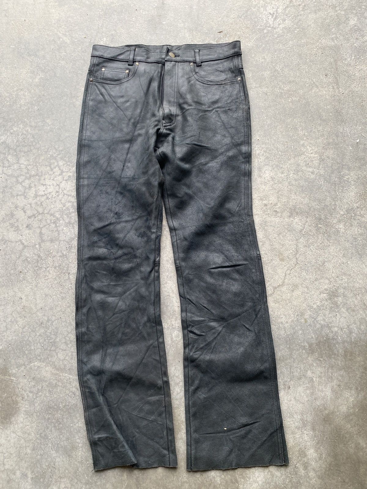 Genuine Leather × Leather × Vintage Franker cow leather pants Size US 33 - 1 Thumbnail