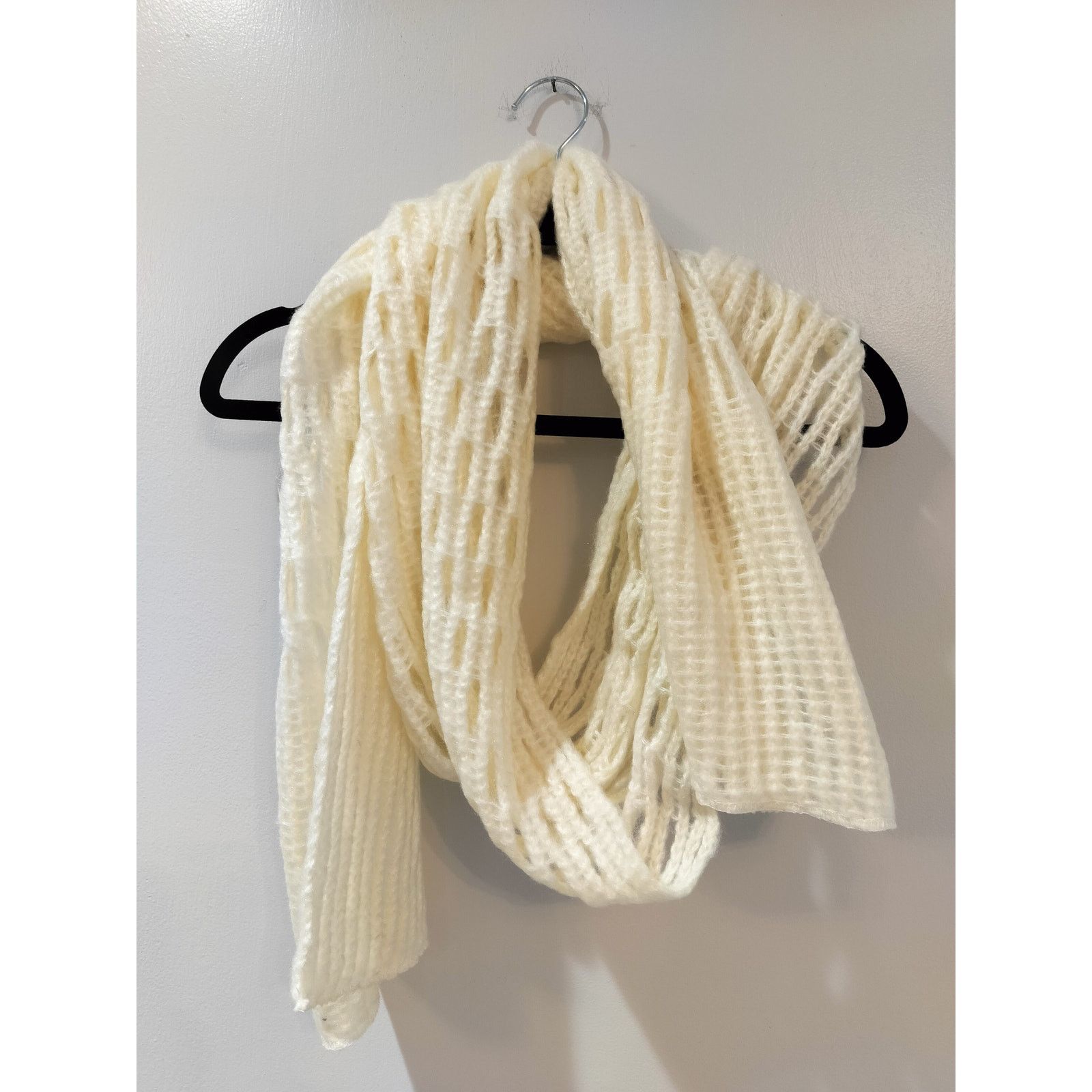 Other Zoe Madison Cream Open Knit Rectangle Scarf Soft Winter Wrap Size ONE SIZE - 1 Thumbnail