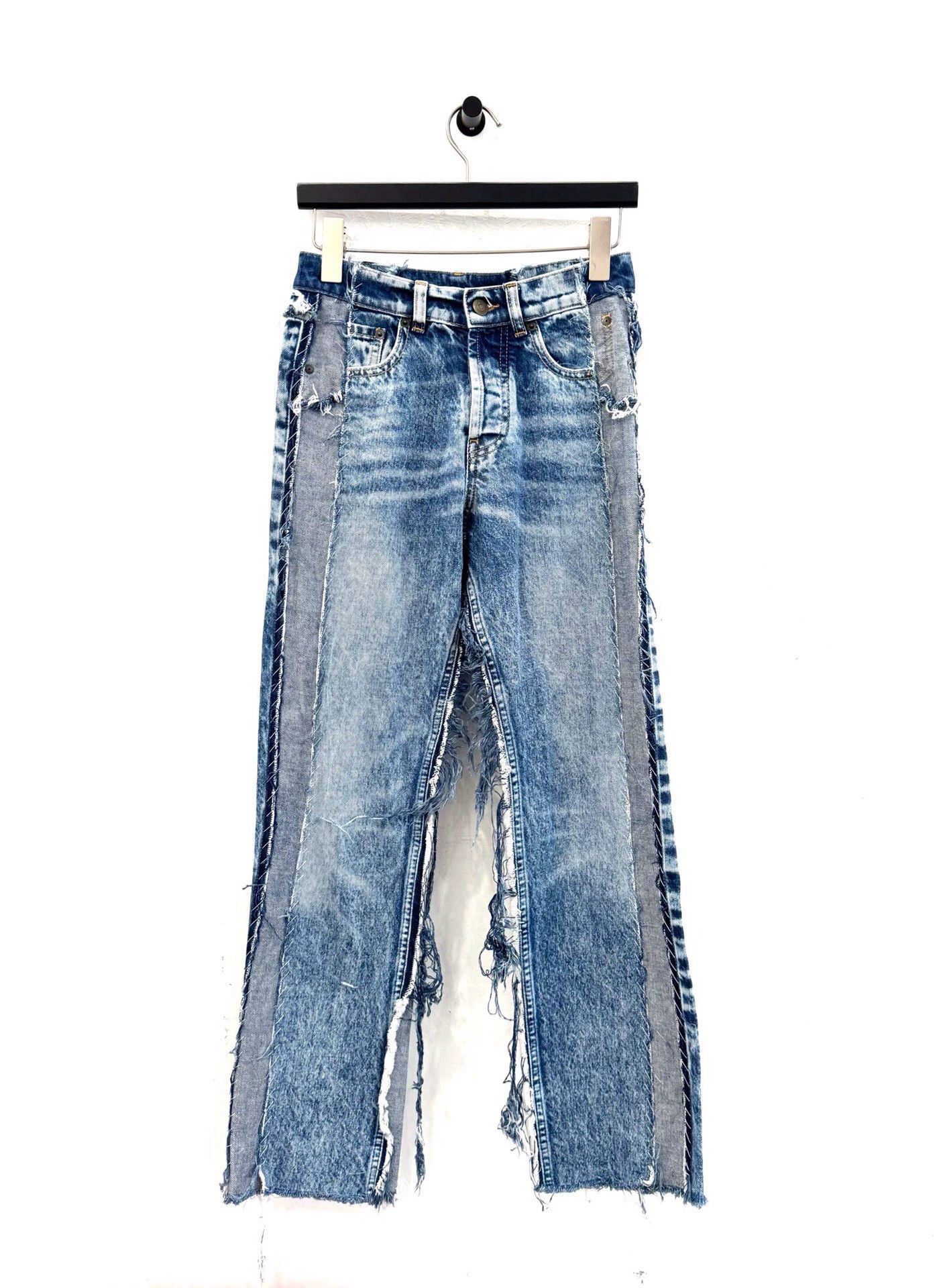 Maison Margiela Maison Martin Margela Blue Washed Distressed Patchwork Jeans Size 26" / US 2 / IT 38 - 1 Thumbnail