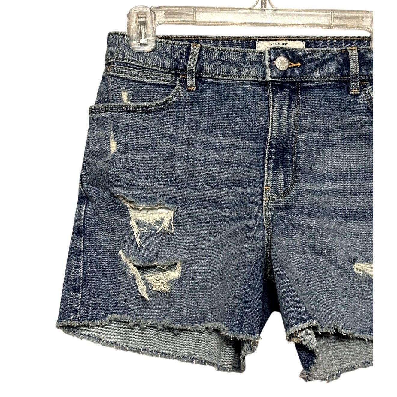Wrangler Wrangler High Rise 4" Inseam Frayed Hem Jean Shorts Jorts 6 Size 28" / US 6 / IT 42 - 3 Thumbnail