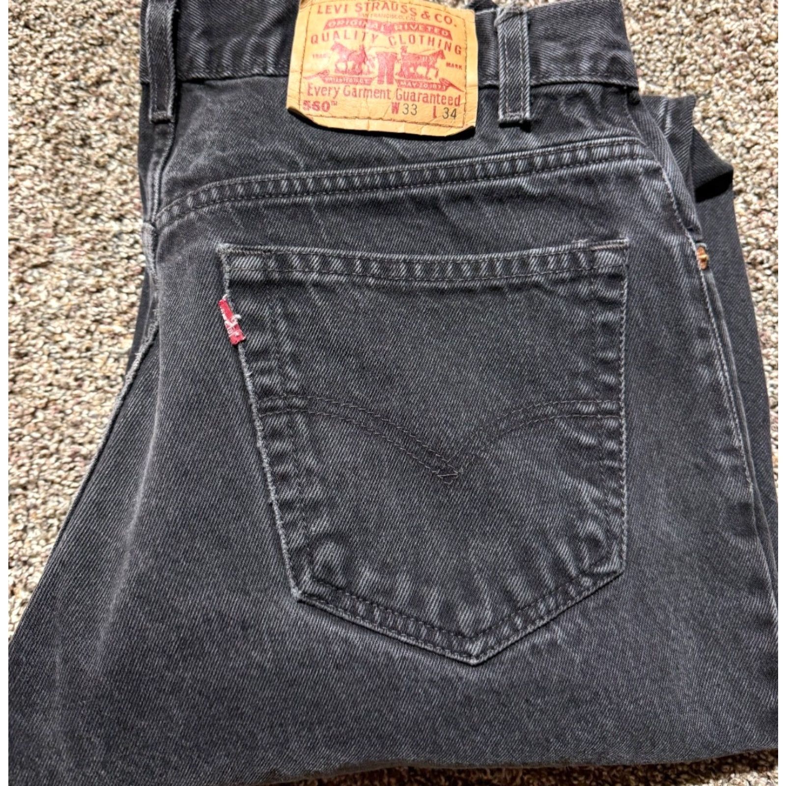 Levi's VINTAGE Levi's 560 Jeans Men 33X34 Black Denim 5-Pocket Tapered Levi's 500 Series Modern Fit Size US 33 - 2 Thumbnail