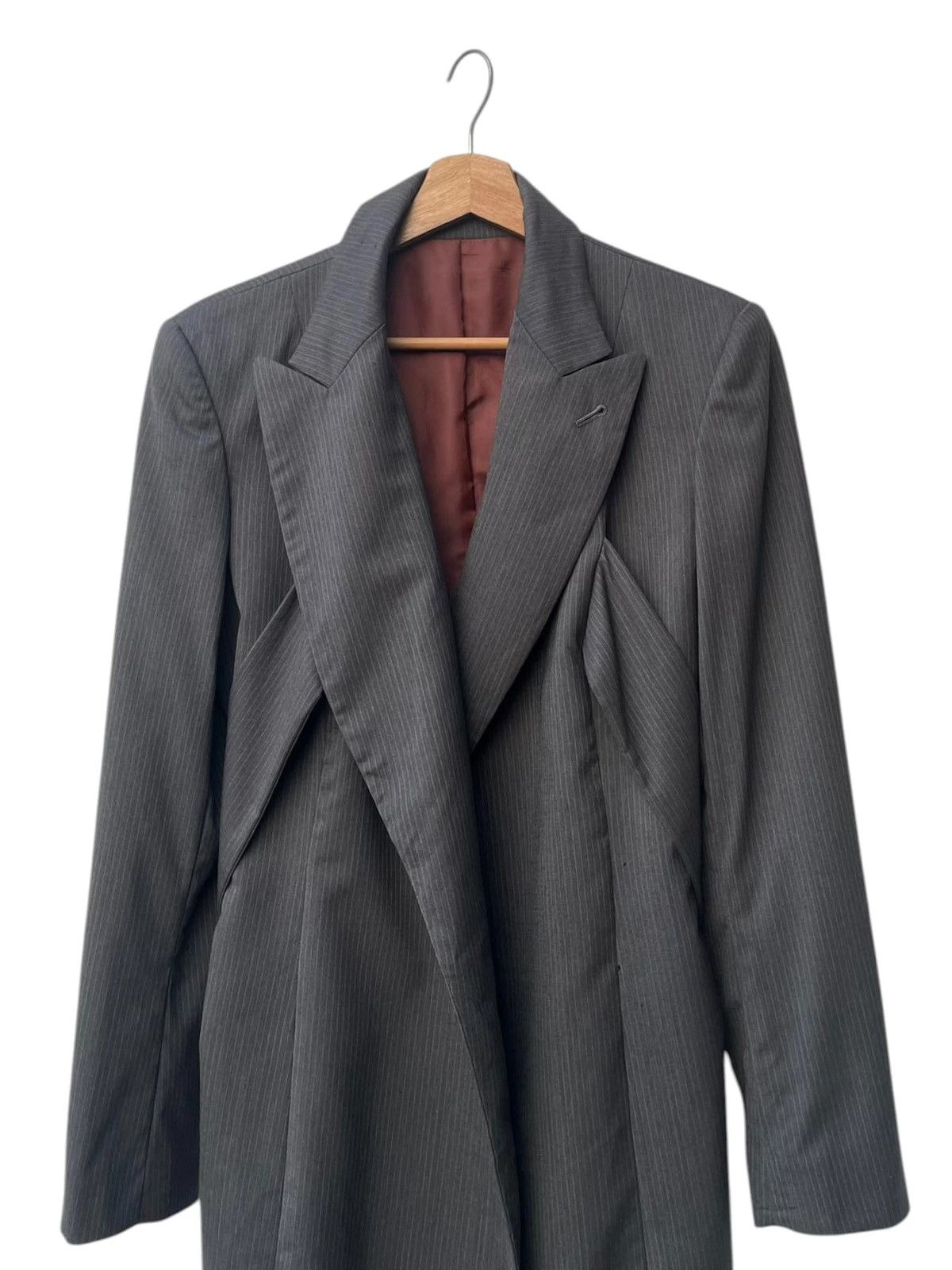 Jean Paul Gaultier Archive Jean Paul Gaultier Classique Pinstripe Wrap Jacket Size M / US 6-8 / IT 42-44 - 10 Thumbnail