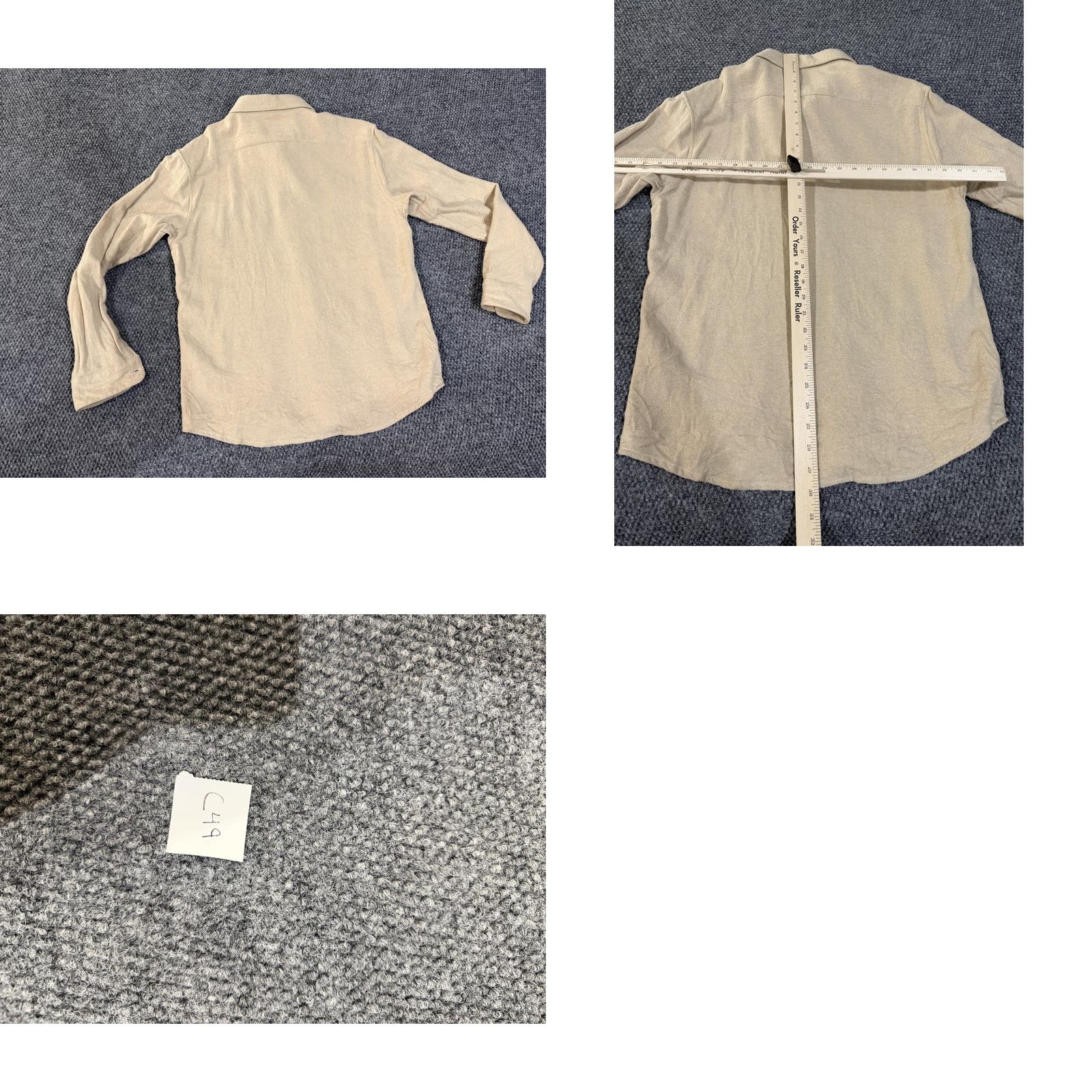 RVCA RVCA Shirt Mens M Beige Solid Regular Fit Long Sleeve Button Front Casual Size US M / EU 48-50 / 2 - 8 Thumbnail