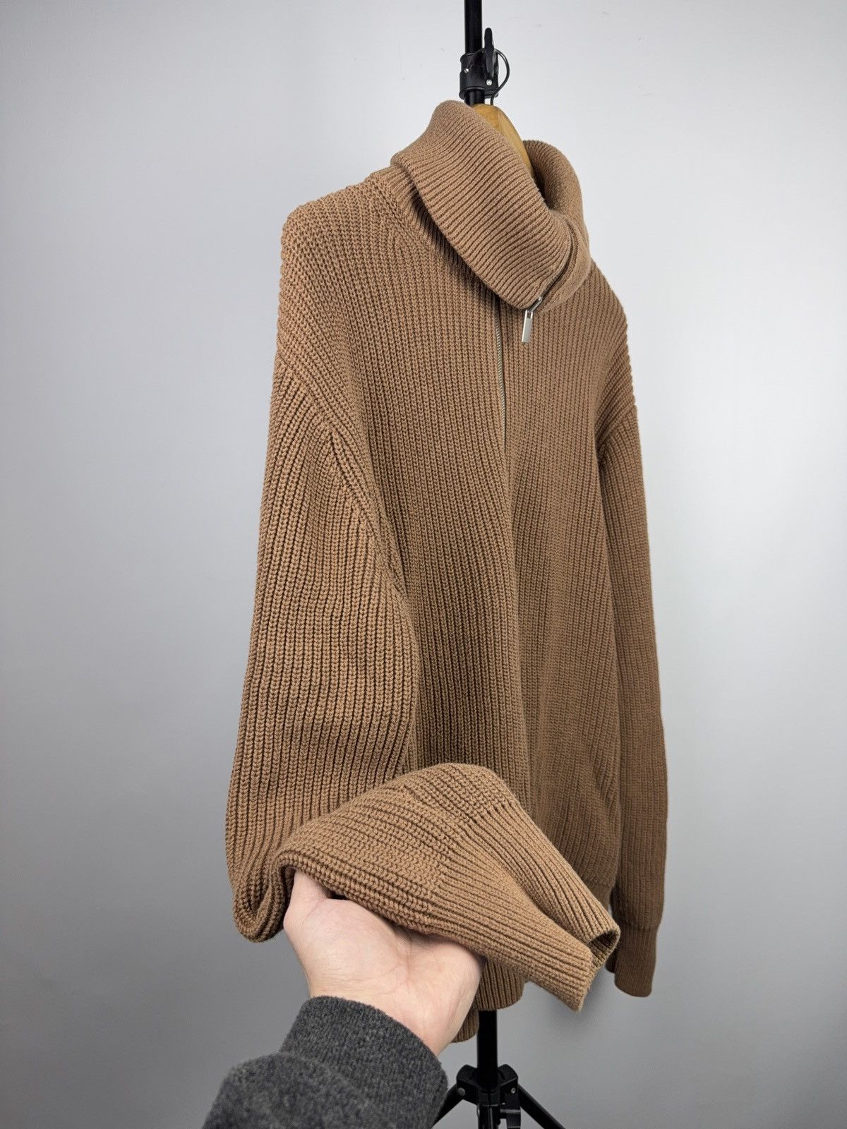 Cos Avant Garde COS Chunky Knit Half Zip Wool Sweater Minimalist Size US L / EU 52-54 / 3 - 9 Thumbnail