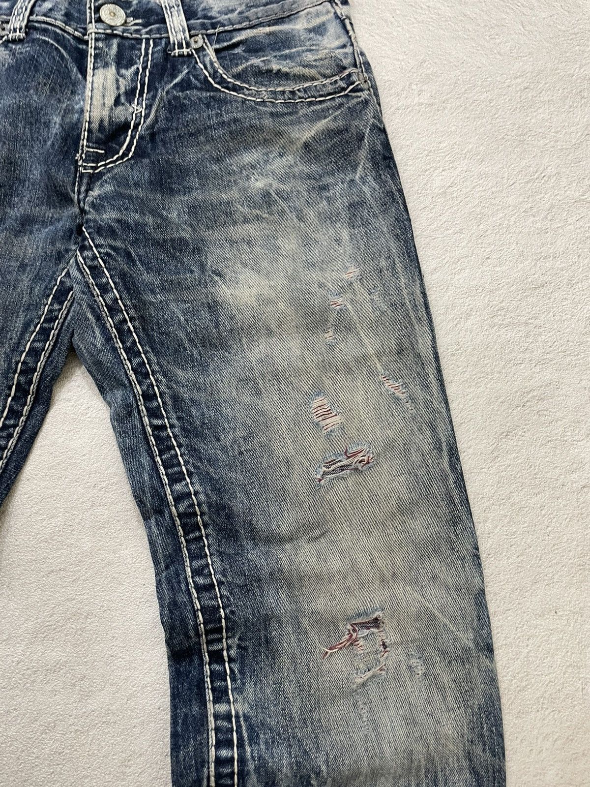 Japanese Brand 2000s Buckaro Heavy Distressed Denim Acid Wash Y2K Japan LGB Size US 34 / EU 50 - 6 Thumbnail