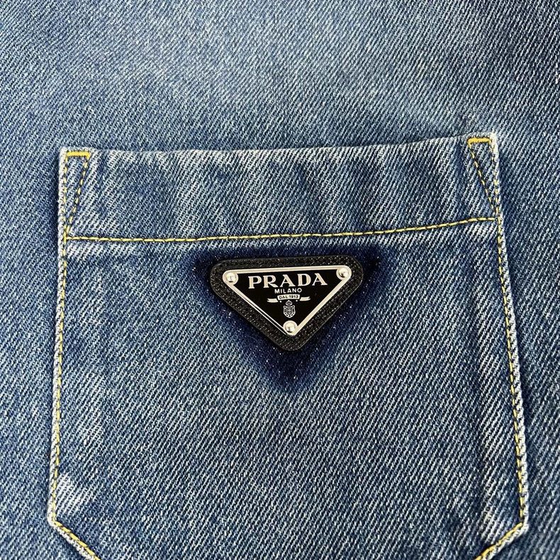 Prada Prada Size 36 Triangle silhouette denim shirt jacket size Size US S / EU 44-46 / 1 - 4 Thumbnail