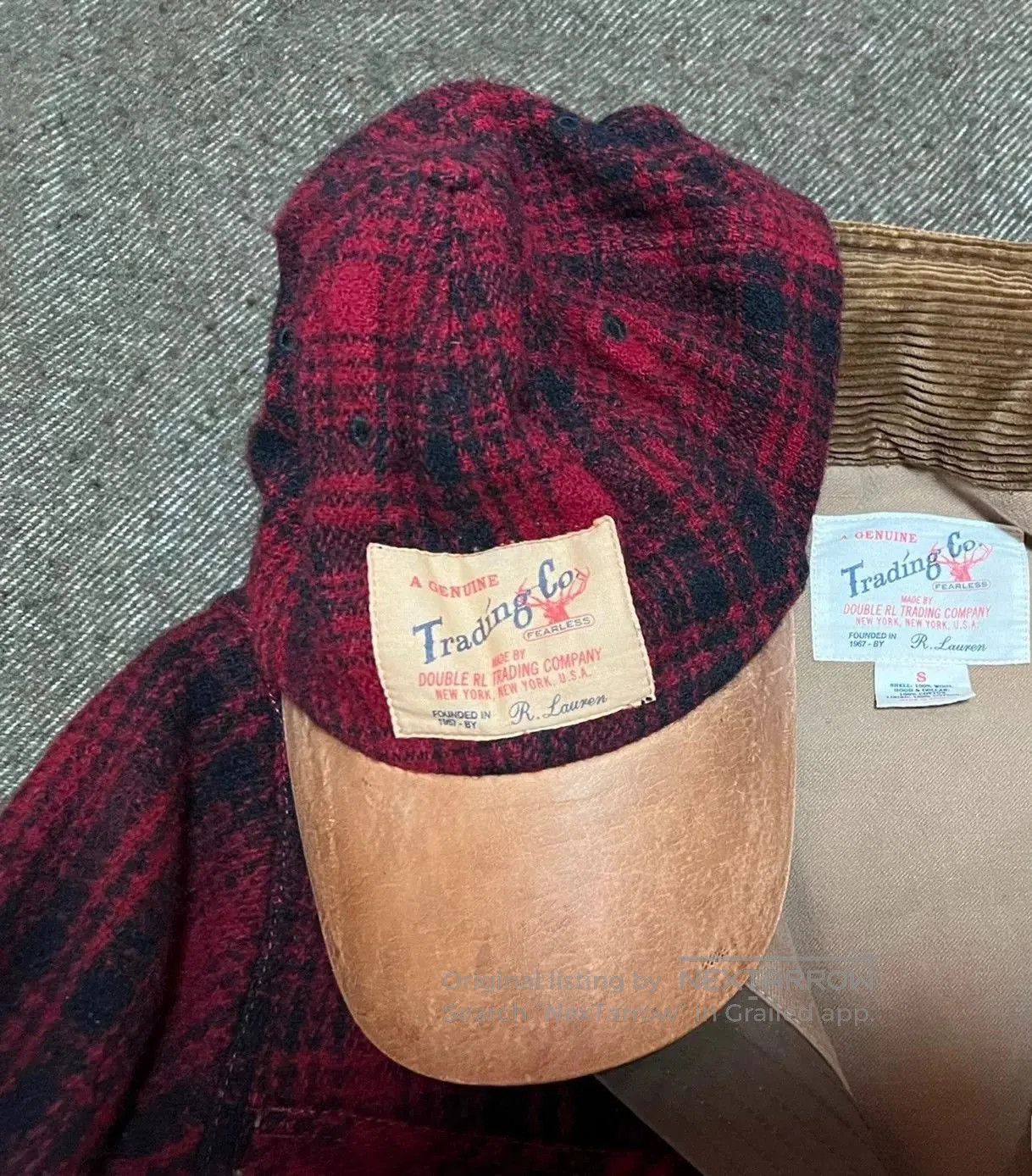 RRL Ralph Lauren 2007 RRL Leather Brim Wool Hunting Cap. Size ONE SIZE - 5 Thumbnail