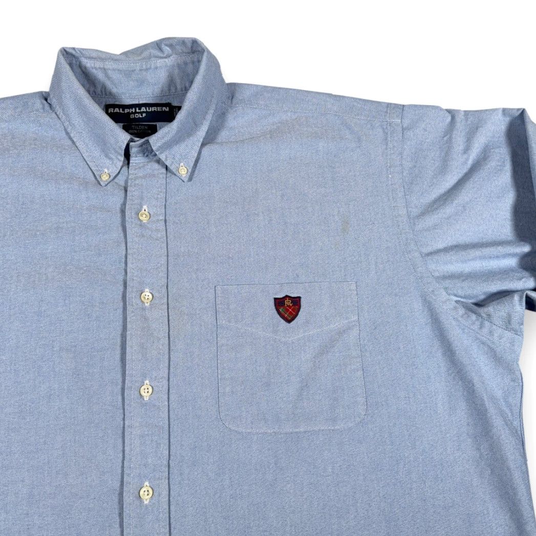 Ralph Lauren VINTAGE Ralph Lauren Golf Shirt XL Adult Blue Oxford Tilden Crest 90s Shirt Mens Size US XL / EU 56 / 4 - 2 Thumbnail