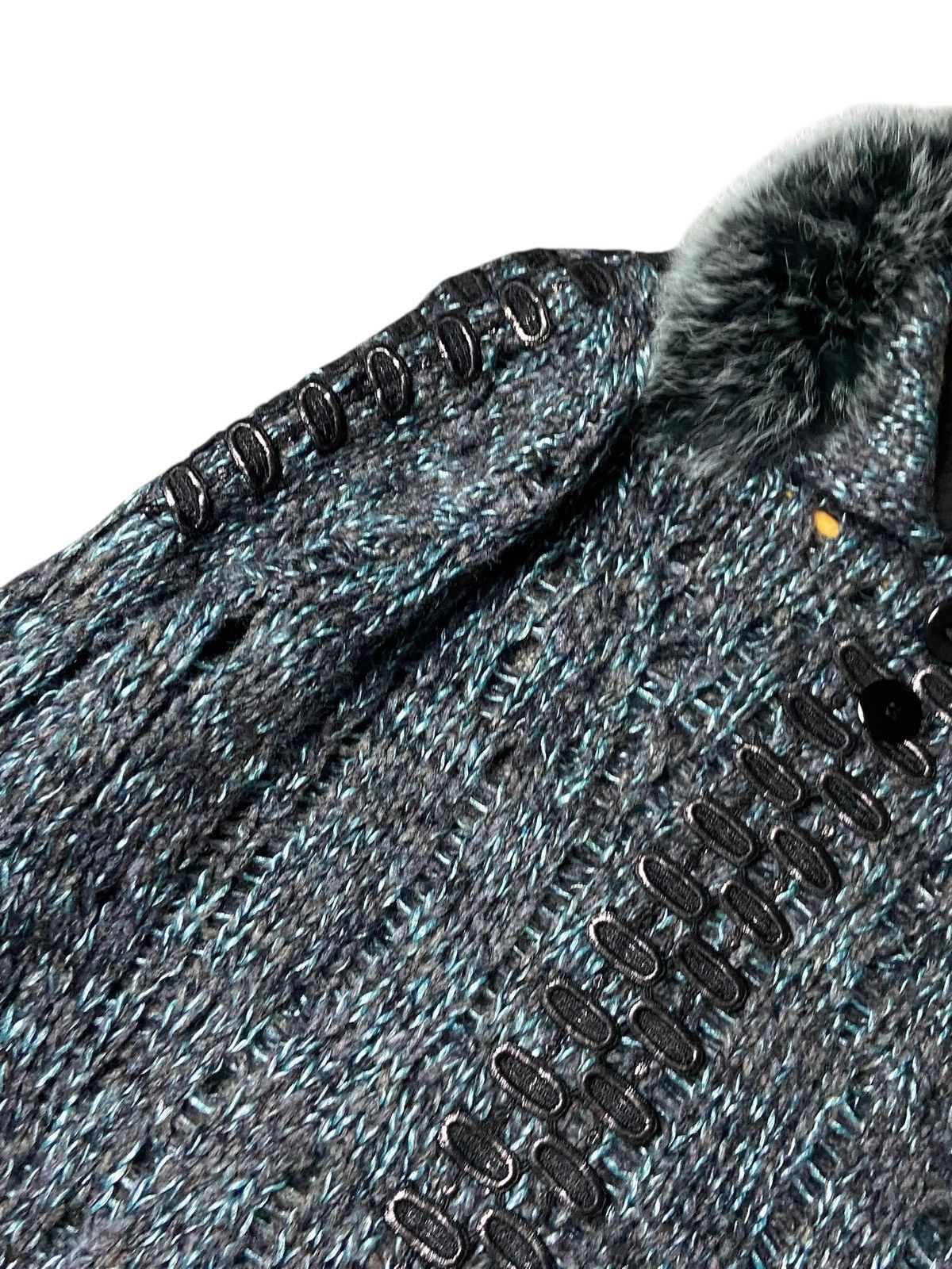 Japanese Brand TC Tricot Chic Faux Fur Collar Knit Cardigan (154) Size US S / EU 44-46 / 1 - 3 Thumbnail