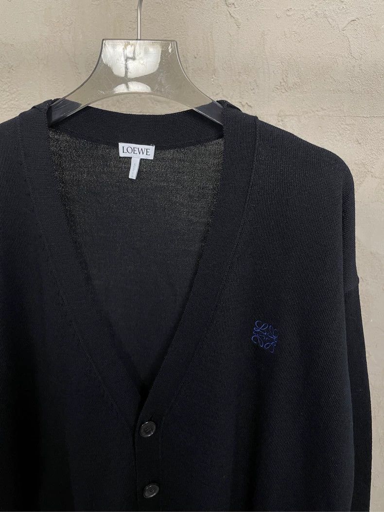 Loewe LOEWE Black embroidered blue logo wool knit sweater Size M / US 6-8 / IT 42-44 - 5 Thumbnail