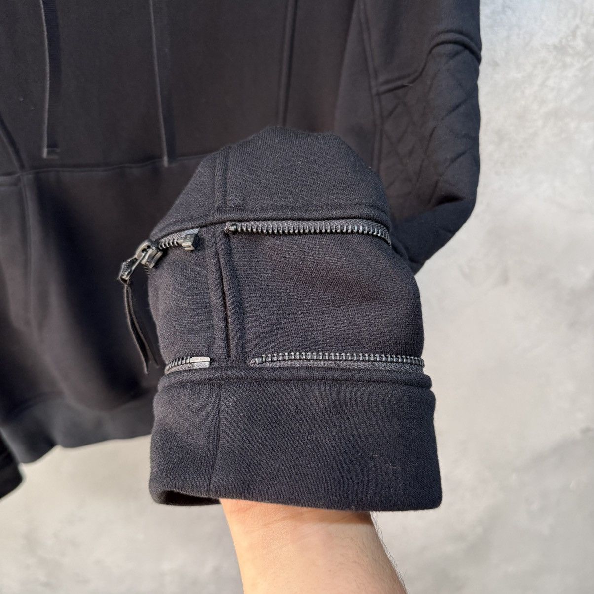 Helmut Lang Rare Helmut Lang Avant Garde Funnel Neck Zip Sleeve Hoodie Size US L / EU 52-54 / 3 - 9 Thumbnail