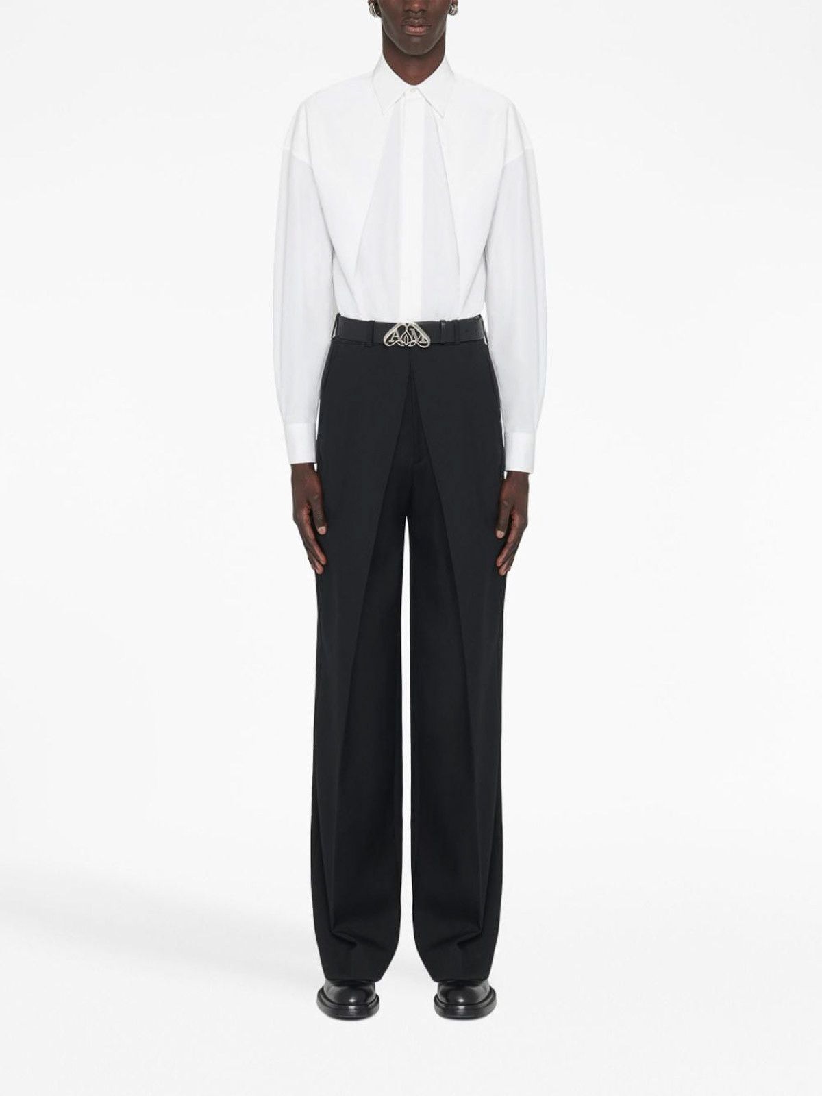 Alexander McQueen o1w1db10725 Folded Front Shirt in White Size US XL / EU 56 / 4 - 2 Thumbnail