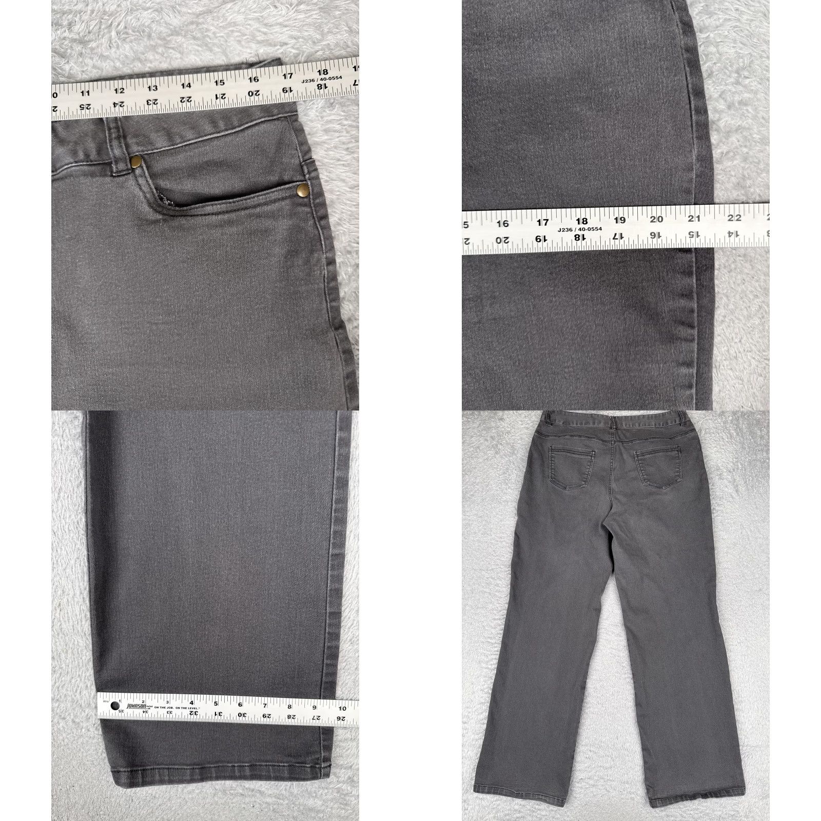 Vintage Women with Control Jeans Womens 16 Charcoal High Rise 34x31 Straight 5-Pocket Denim Cotton Blend Polyester Spandex VH 90s Vintage Womens Size 38" / US 16 / IT 52 - 9 Thumbnail