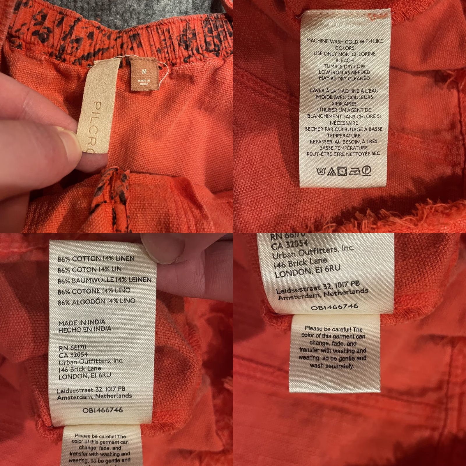 Vintage VINTAGE Pilcro Dress ORANGE RED Tie Back Flutter Sleeve Midi Womens M Orange Red Pilcro Sundress Casual Cotton Linen 90s? Size M / US 6-8 / IT 42-44 - 8 Thumbnail