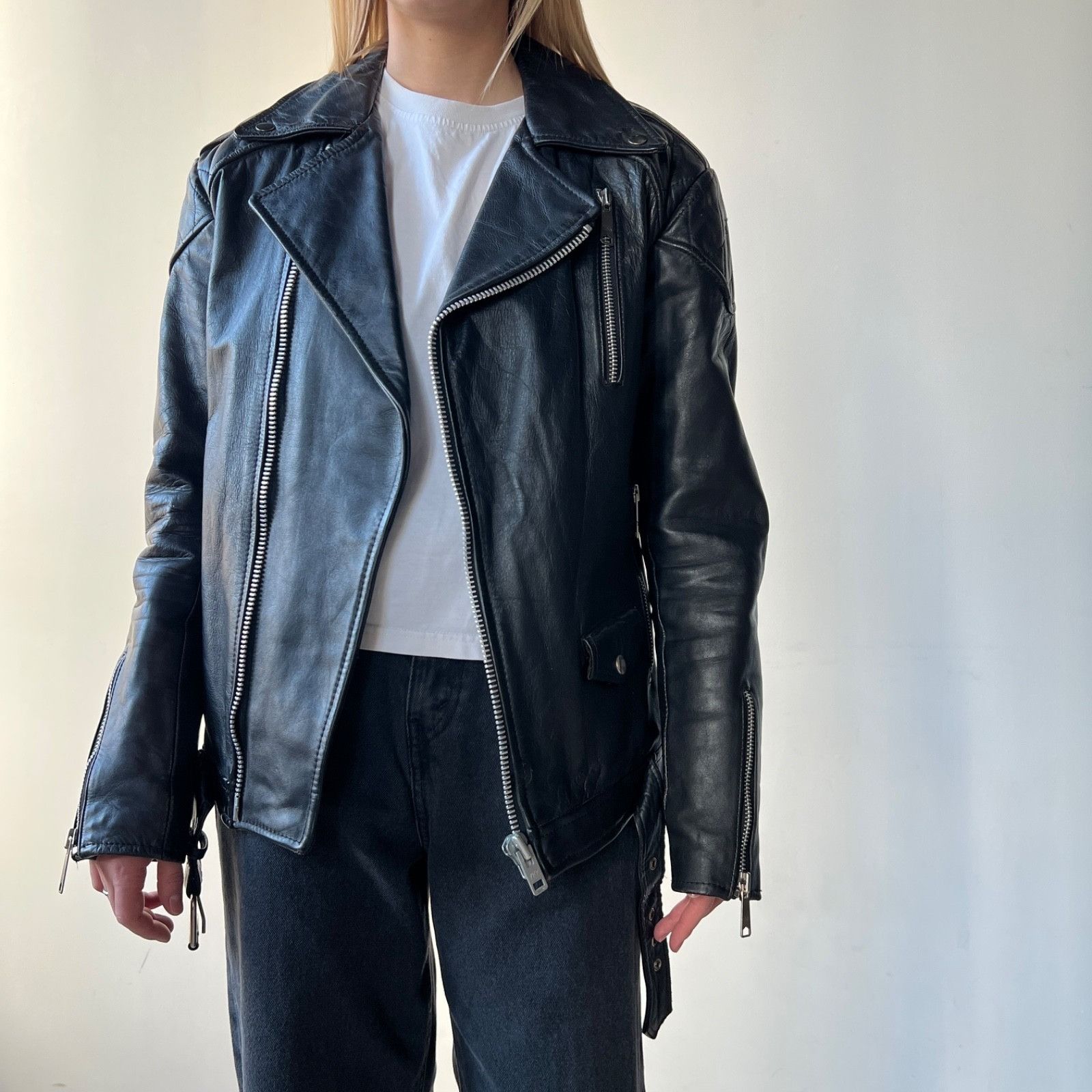 Genuine Leather Vintage Echt Leder Leather Biker Motorcycle Jacket 9918AC Size US M / EU 48-50 / 2 - 5 Thumbnail