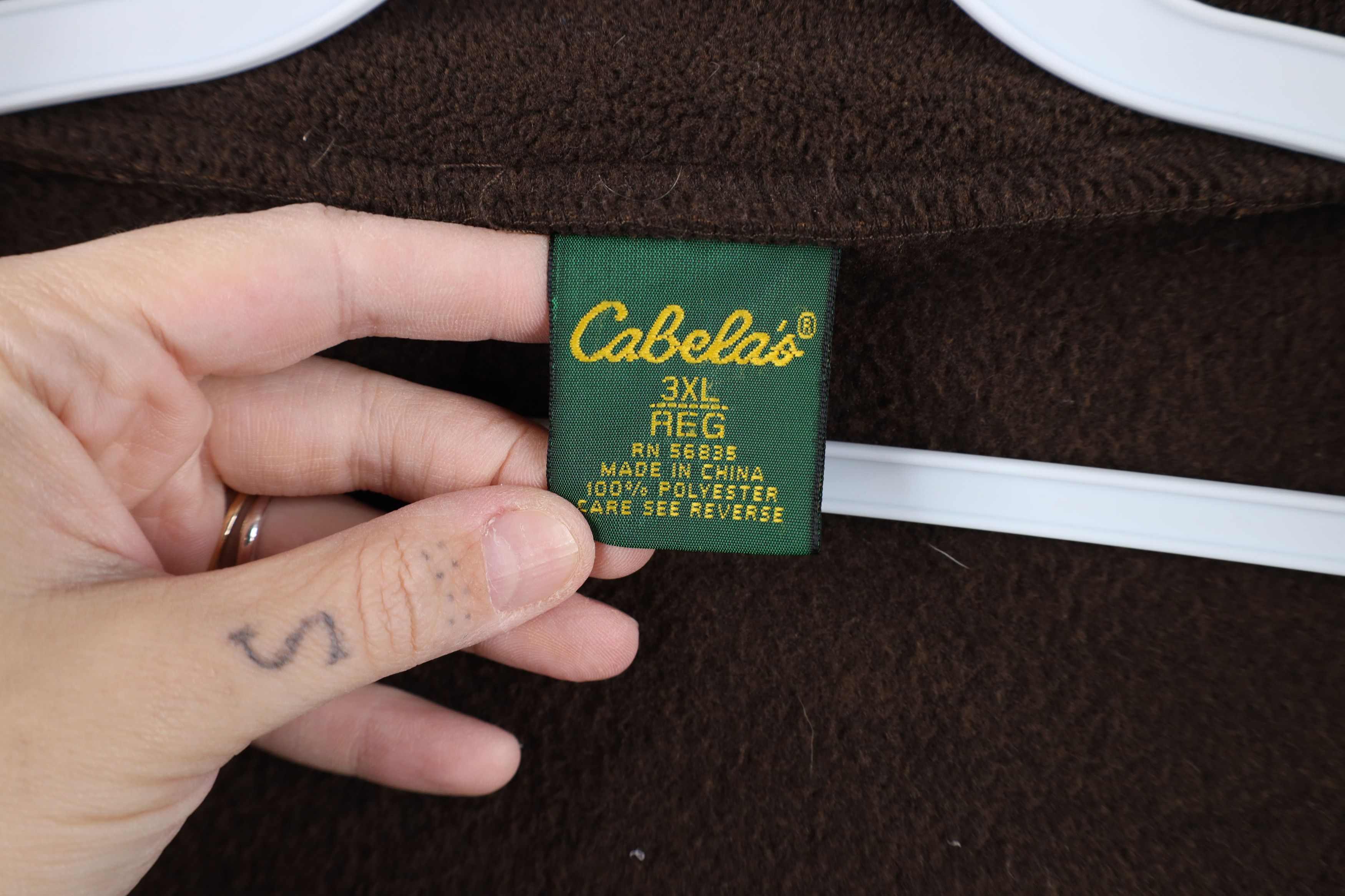 Cabelas Vintage 90s Cabelas Suede Leather Trim Zip Fleece Jacket Size US XXL / EU 58 / 5 - 12 Thumbnail