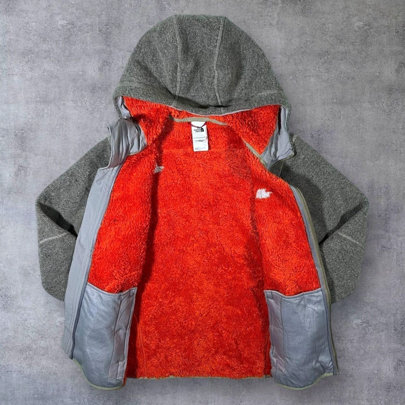 The North Face The North Face TNF Orange Fleece Lined Zip Grey Hoodie Top Women Medium Hoodie Womens Grey 90s? Size M / US 6-8 / IT 42-44 - 2 Thumbnail