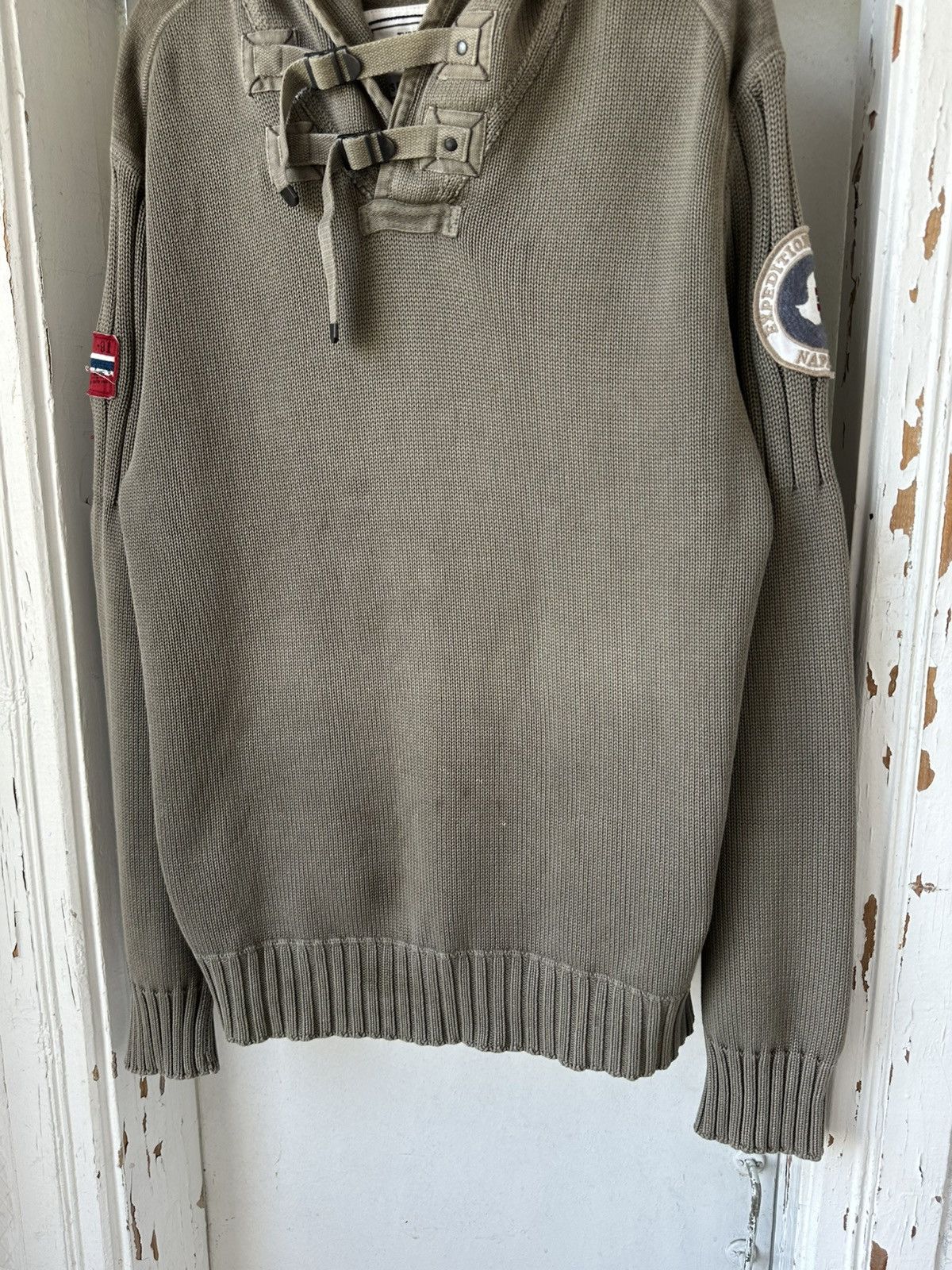 Napapijri × Vintage Vintage Napapijri Khaki Bondage Jumper Size US XL / EU 56 / 4 - 3 Thumbnail