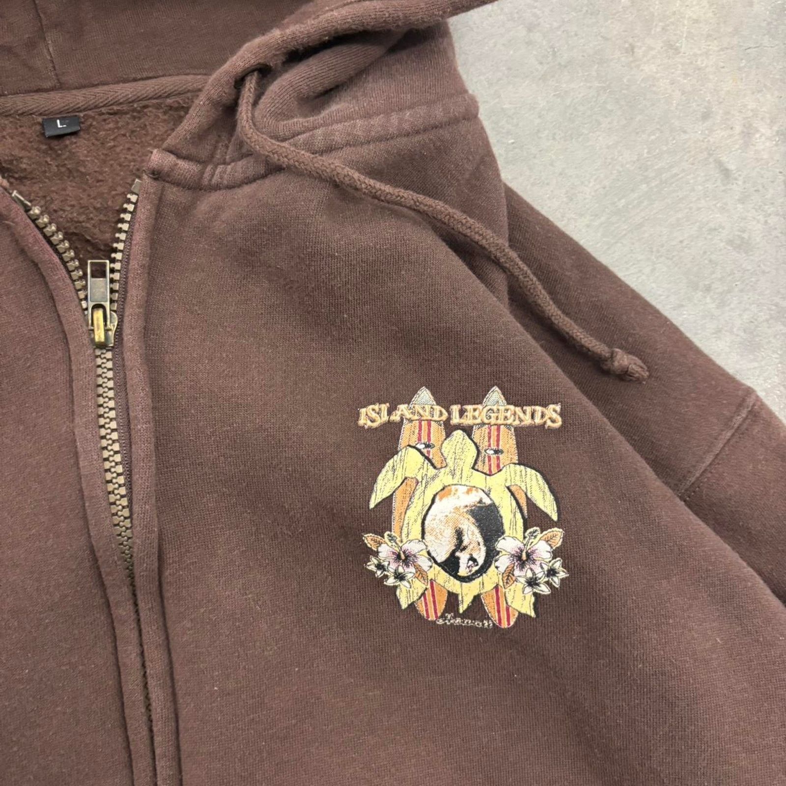 Other Vintage Brown Island Legenda Hawaii Surfer Zip Up Hoodie Size US L / EU 52-54 / 3 - 2 Thumbnail