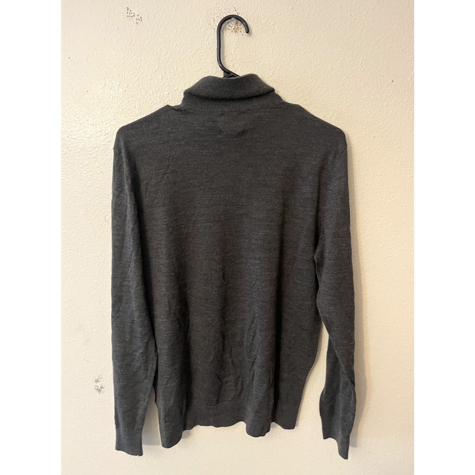 H&M VINTAGE H&M Womens Sweater XL Wool Blend Turtleneck Dark Gray Preppy Pullover Size XL / US 12-14 / IT 48-50 - 2 Thumbnail