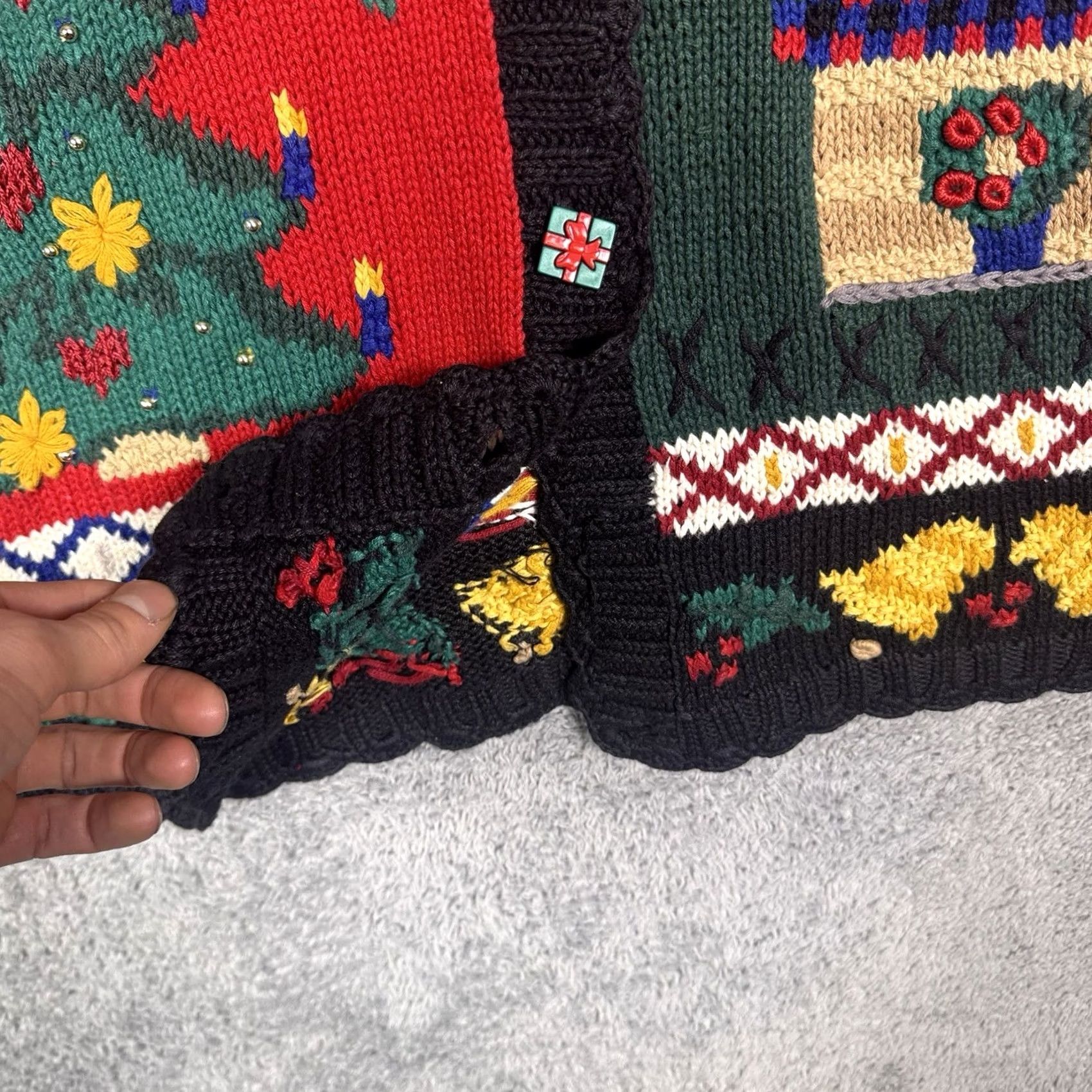 Vintage Signatures Northern Isles Women Cardigan - Geometric Knit Sweater - 1X Size XL / US 12-14 / IT 48-50 - 7 Thumbnail