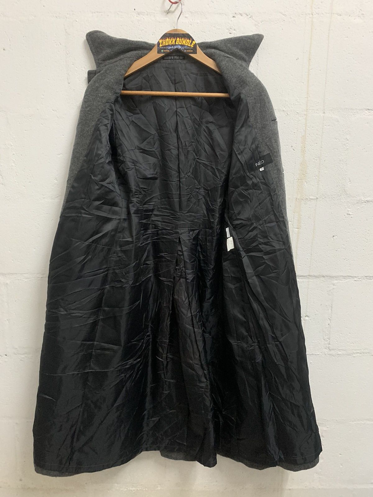 Japanese Brand Vintage Ined by Yohji Yamamoto Wool Long Jacket Size S / US 4 / IT 40 - 4 Thumbnail