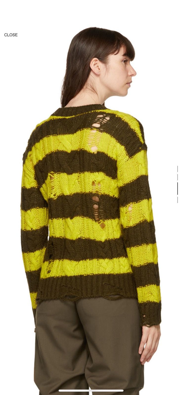 Andersson Bell Andersson Bell Brown & Green Destroyed Cable Sweater Size S / US 4 / IT 40 - 3 Thumbnail