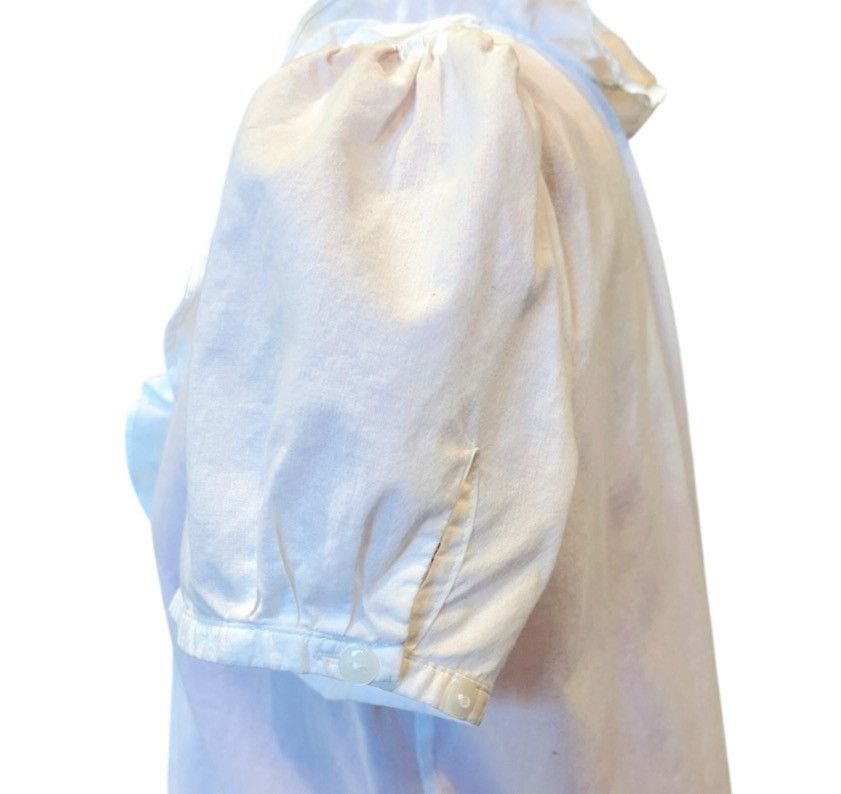 Anne Klein Anne Klein White Ruffle Neck Blouse Size 6 Puff Sleeve Top Size M / US 6-8 / IT 42-44 - 4 Thumbnail