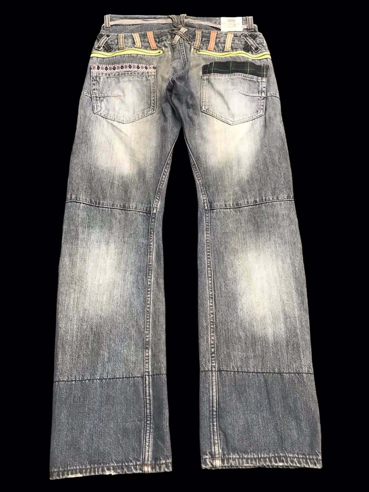 Japanese Brand 💥DOUBLE WAIST💥Dominate Handcrft Distressed Dirty Denim F81 Size US 32 / EU 48 - 2 Thumbnail