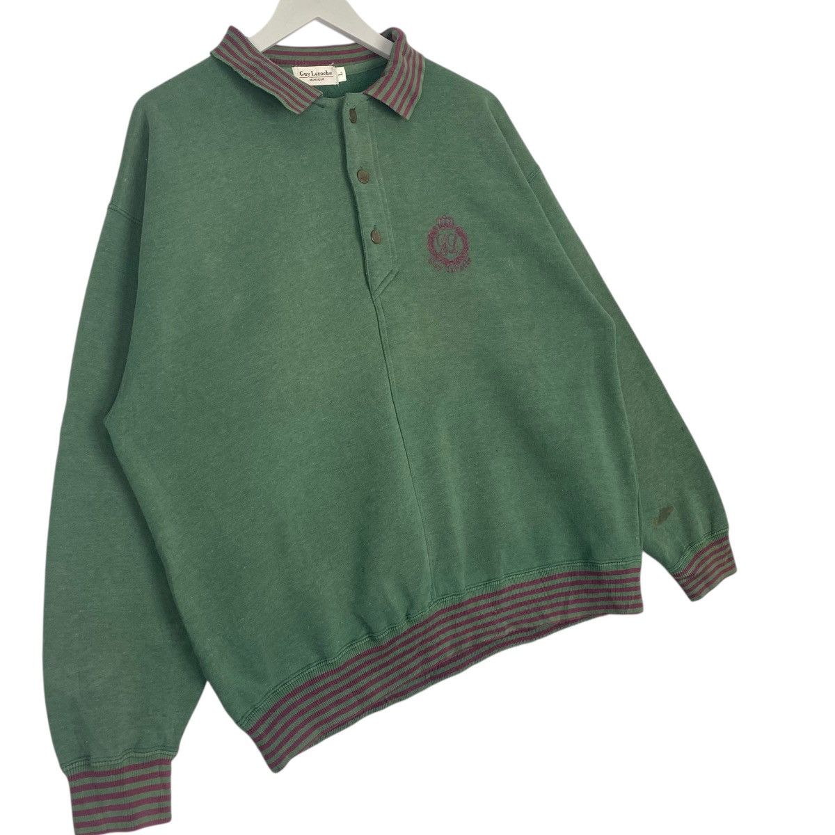Other Vintage Guy Laroche Sweatshirt Half Button Small Embroidery Size US L / EU 52-54 / 3 - 3 Thumbnail