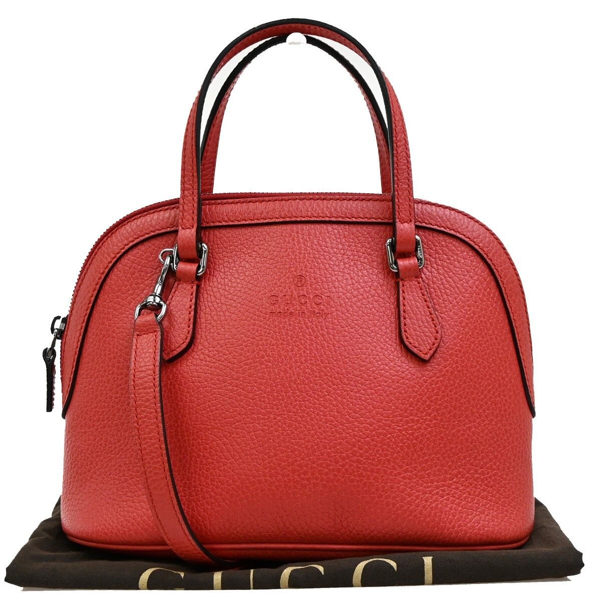 Gucci Web Convertible Dome Satchel Leather