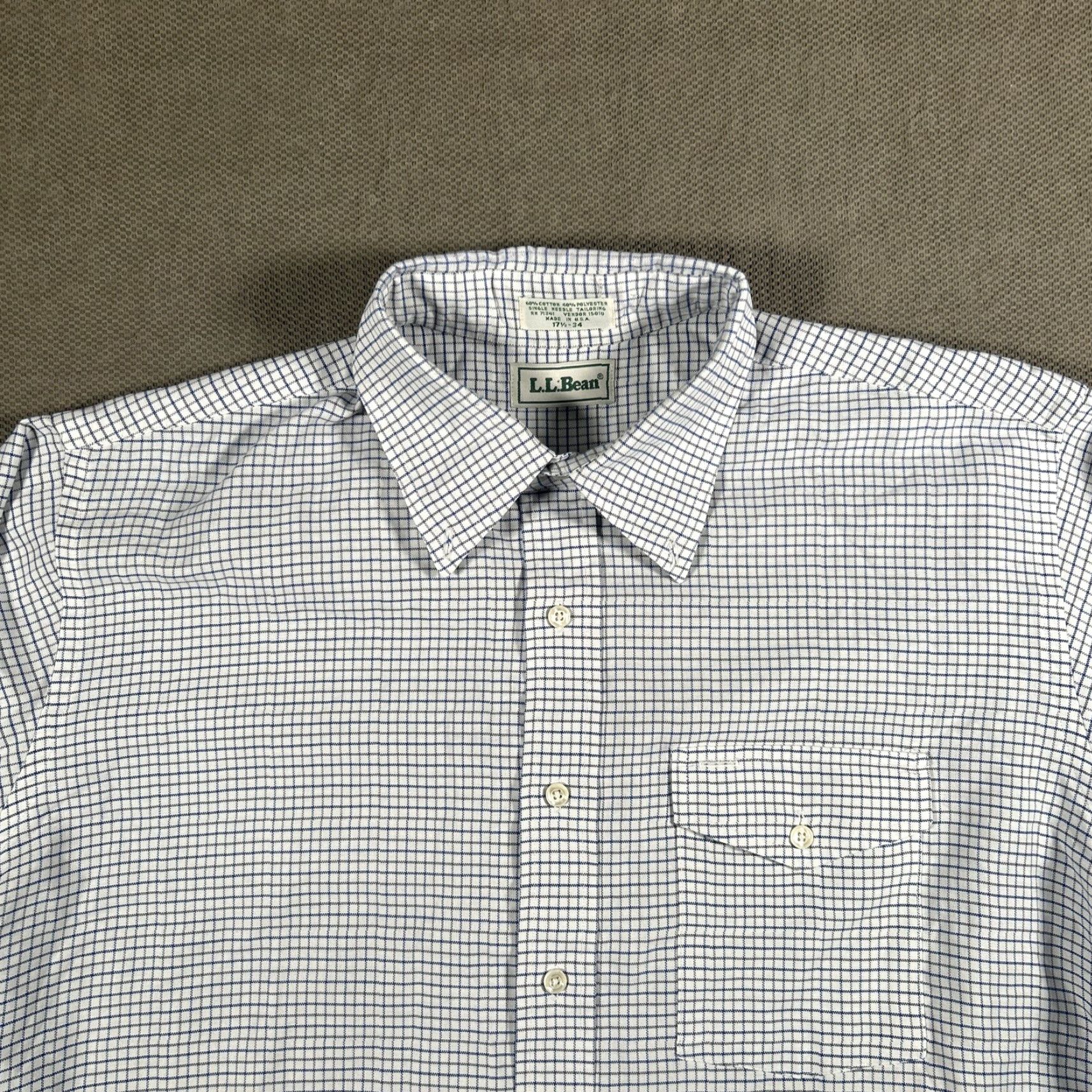 Vintage LL Bean Long Sleeve Button Down Shirt Men’s 17.5 Blue Size US XXL / EU 58 / 5 - 2 Thumbnail