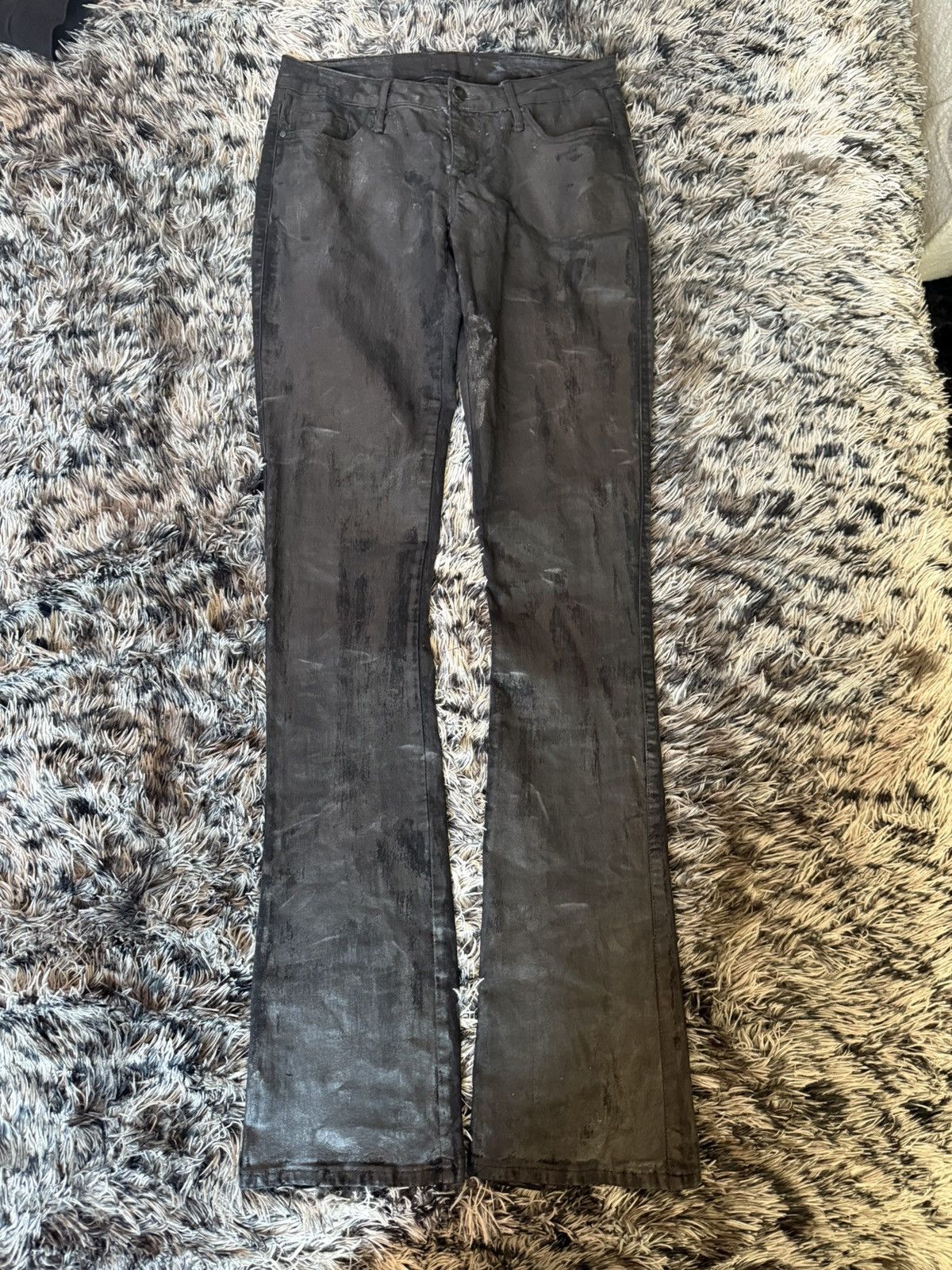 waxed skinny jeans