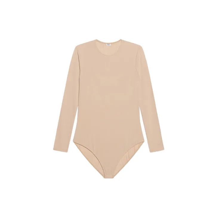Balenciaga o1bcso1str1024 Bodysuit Long Sleeve Top in Beige Size XS / US 0-2 / IT 36-38 - 1 Thumbnail