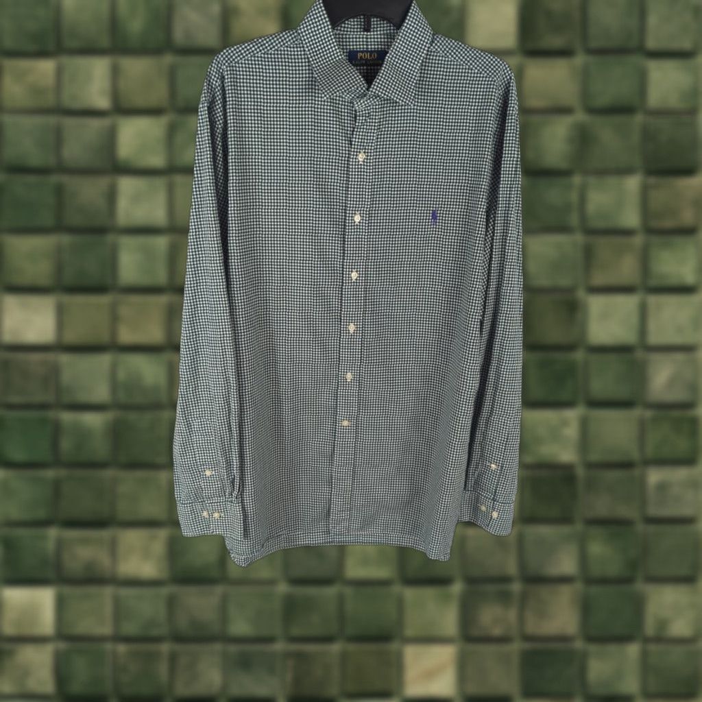 Polo Ralph Lauren Polo Ralph Lauren Shirt Men's 18 Green Check Long Sleeve Button Up Shirt Size US XXL / EU 58 / 5 - 1 Thumbnail
