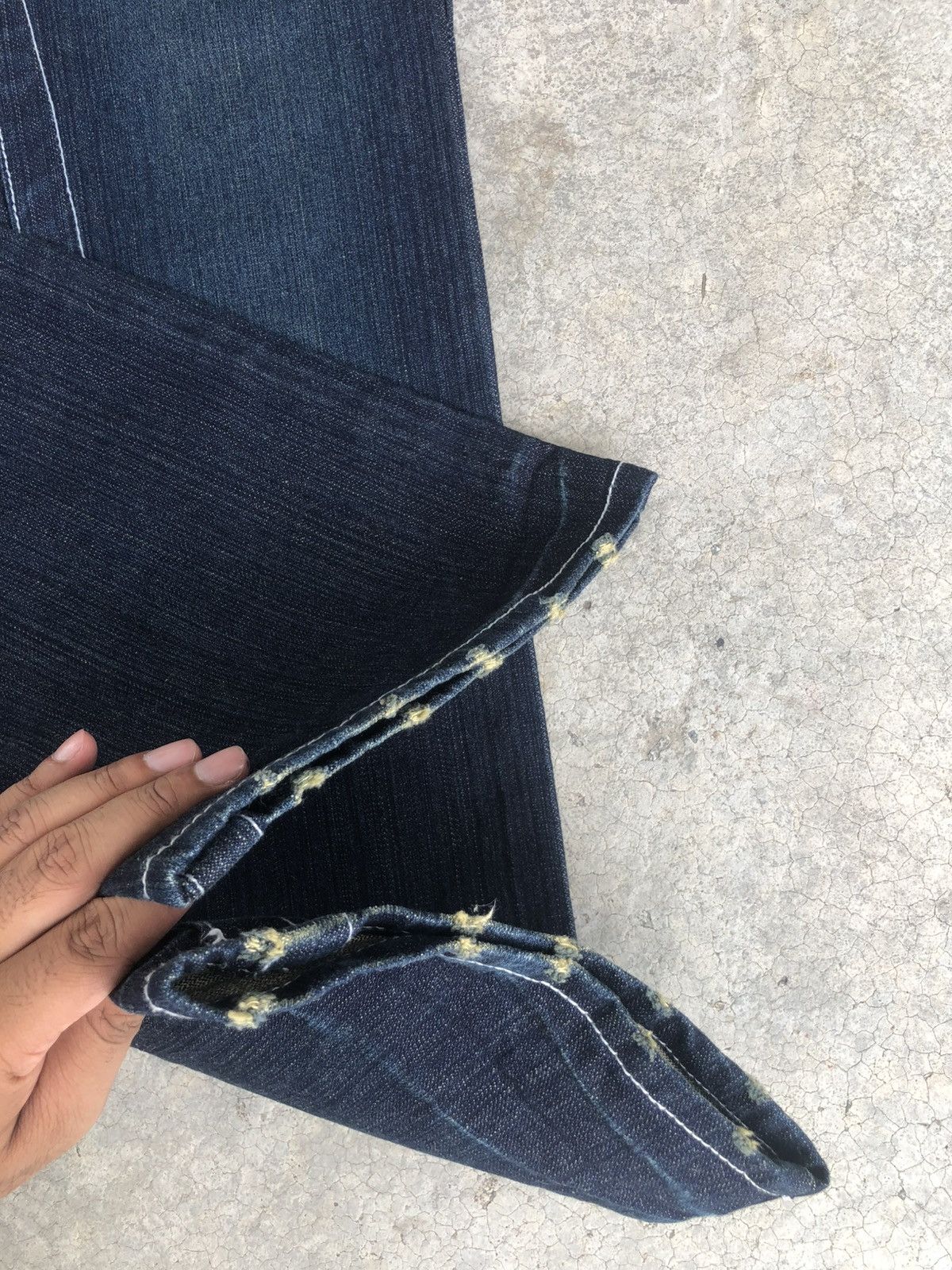 If Six Was Nine Japanese Limited Flared Jeans White Stitch Distressed Denim Size US 32 / EU 48 - 17 Thumbnail