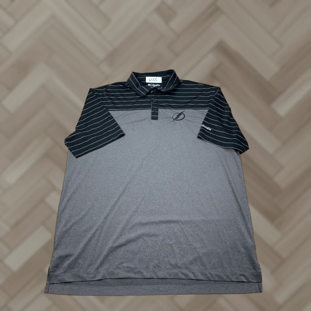 Vintage Columbia Polo Shirt XL Short Sleeve Black Gray Stretch Performance Golf Men's Modern Athletic Regular Size XL Polo Shirt Size US XL / EU 56 / 4 - 1 Thumbnail