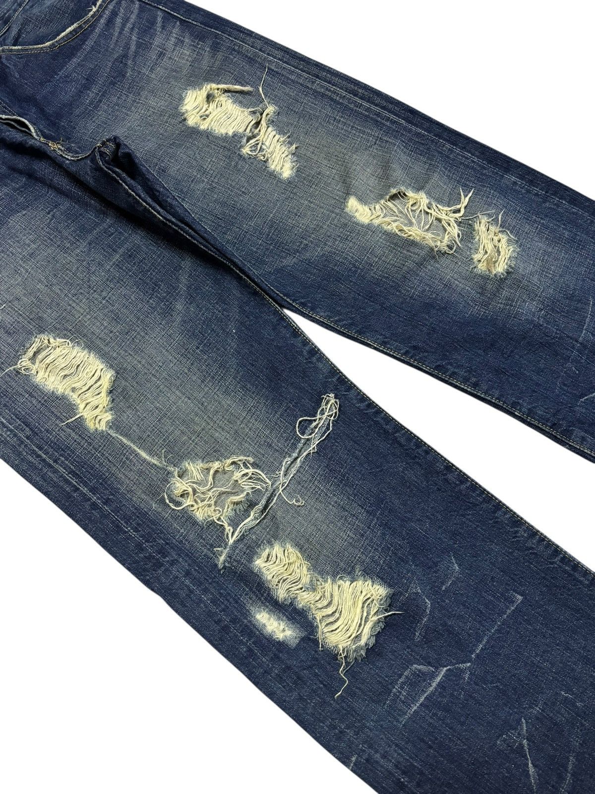 Levi's Vtg 90s Levis 501 Distressed Jeans Size US 34 / EU 50 - 5 Thumbnail
