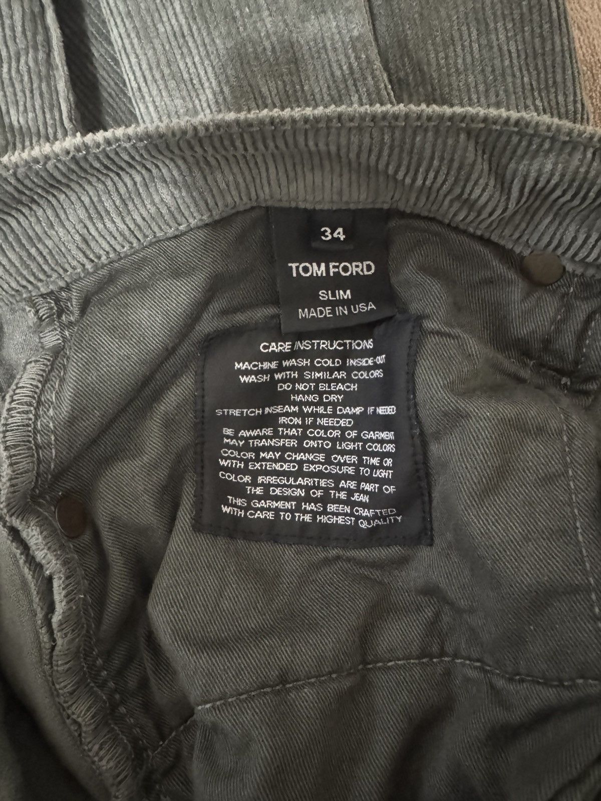Tom Ford Mr Porter Olive Green Tom Ford Slim Corduroy Pants Size US 34 / EU 50 - 2 Thumbnail