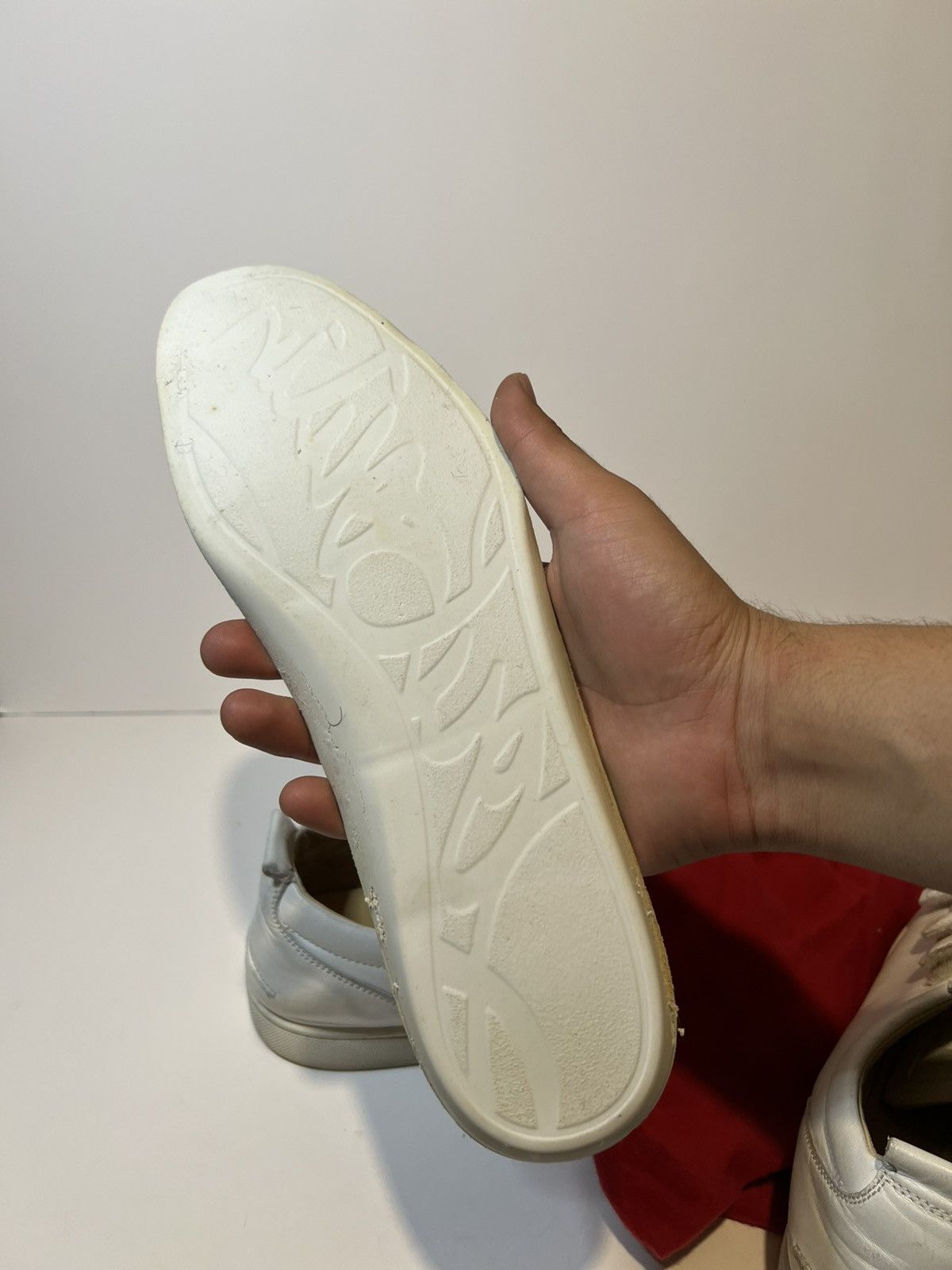 Christian Louboutin Kiddo Donna Flat Calf Leather White Strap Trainer Sneaker Size US 13 / EU 46 - 9 Thumbnail