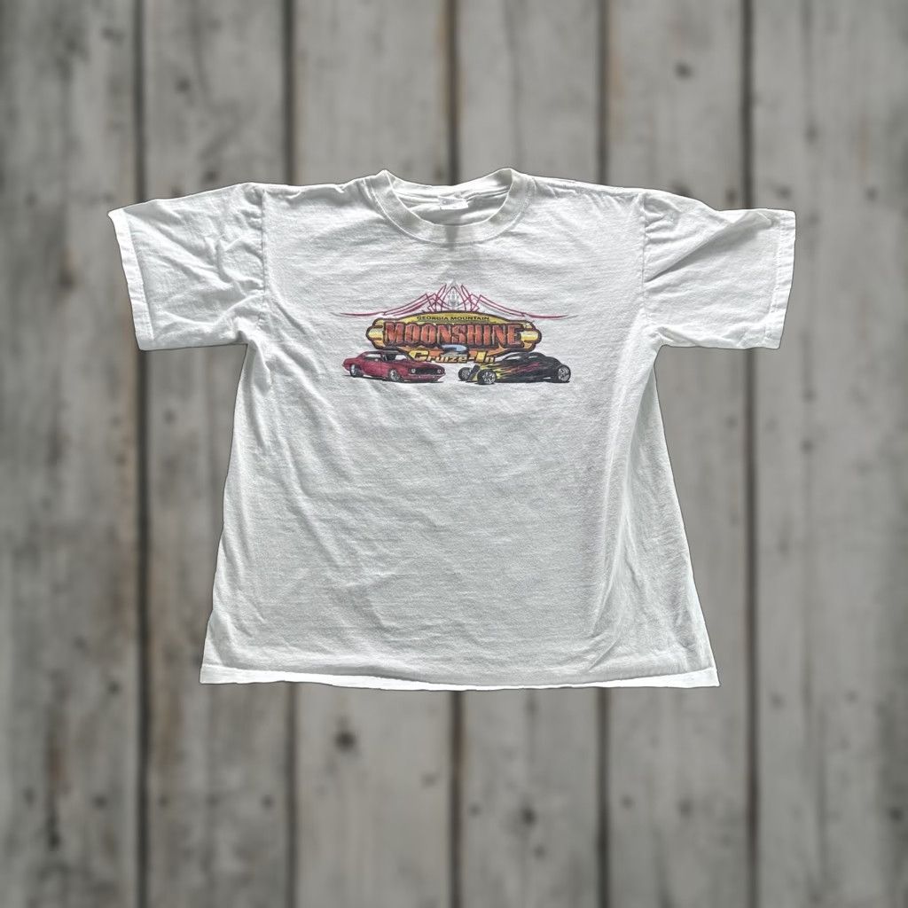Anvil VINTAGE Georgia Mountain Moonshine Cruize-In Shirt Mens Medium White Graphic SS Size US M / EU 48-50 / 2 - 1 Thumbnail