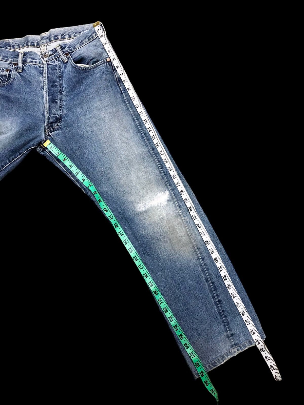 Denime DENIME JAPAN SELVEDGE DISTRESSED JEANS Size US 30 / EU 46 - 13 Thumbnail
