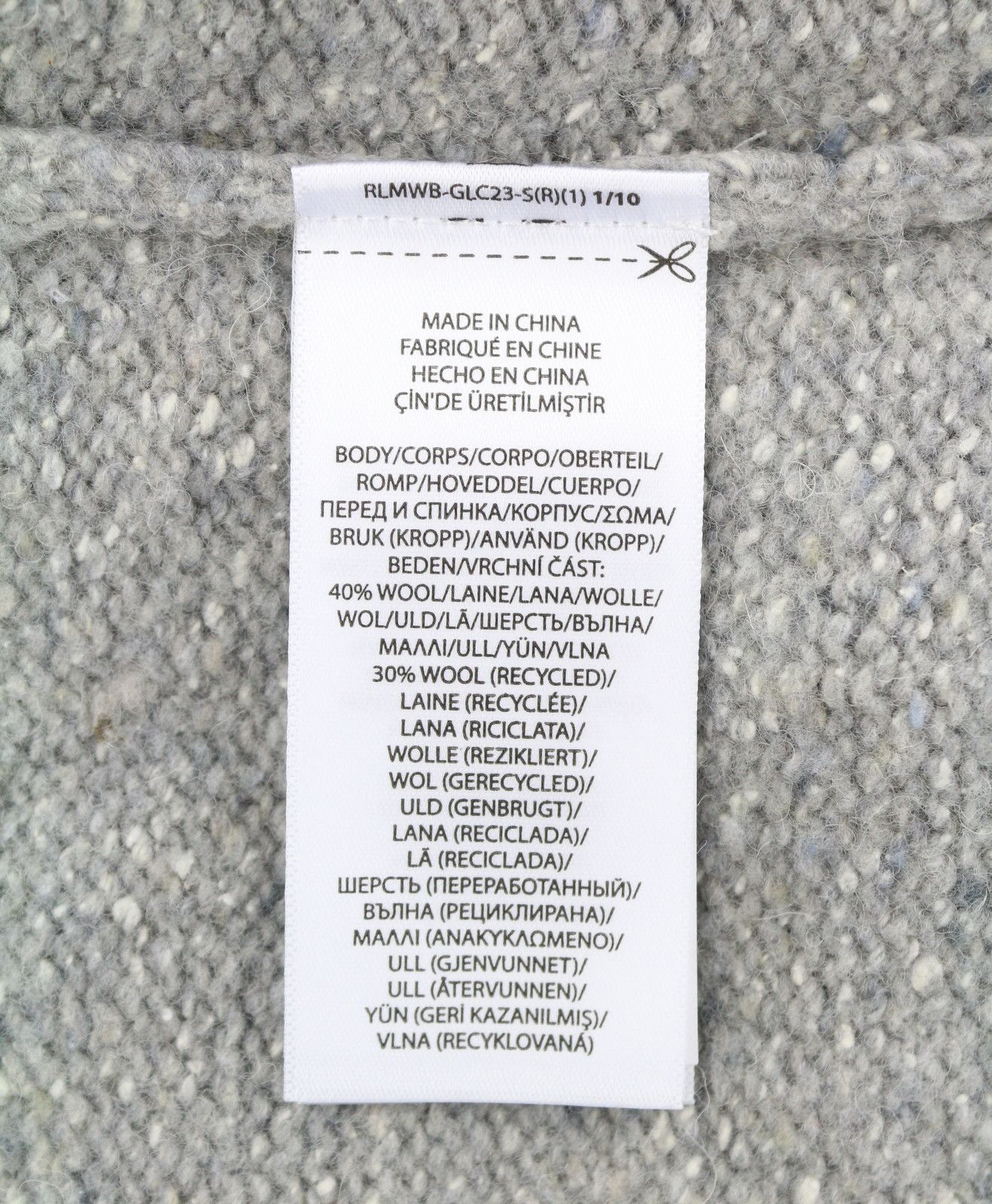 Ralph Lauren GREY M Wool Blend Tight Knit Pullover 86953 Size US M / EU 48-50 / 2 - 7 Thumbnail