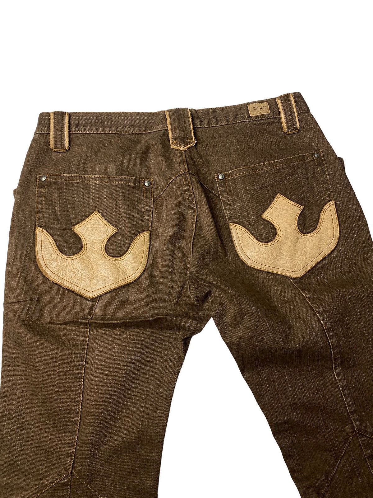 If Six Was Nine Nicole Club Flared Mudwash Leather Jeans Size US 30 / EU 46 - 3 Thumbnail
